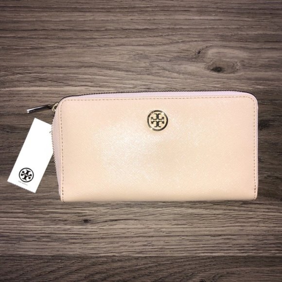 Tory Burch Handbags - Tory Burch Sahara Nude Zipper Wallet Purse